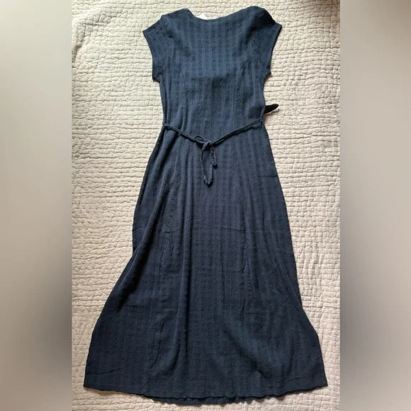 Free People Nalani Midi Tie Front Black Dress - NWT size Large - Picture 5 of 5